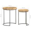 vidaXL Ensemble de table basse 2 pcs bois de manguier massif et acier
