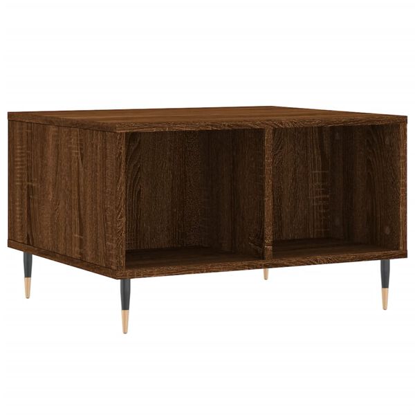 vidaXL Table basse Ch&ecirc;ne marron 60x50x36,5 cm Bois d'ing&eacute;nierie