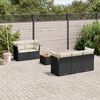 vidaXL Salon de jardin 6 pcs avec coussins noir r&eacute;sine tress&eacute;e
