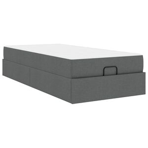 vidaXL Cadre de lit avec matelas avec matelas 2 pcs Gris Fonc&eacute; tissu