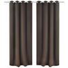 vidaXL Rideau occultant 2 pcs et &oelig;illets m&eacute;talliques 135x175 cm Marron