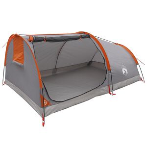 vidaXL Tente de randonn&eacute;e imperm&eacute;able 2 personne Gris et orange