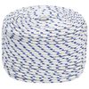 vidaXL Corde utilitaire polyvalente 6 mm 50 m Blanc et bleu PP