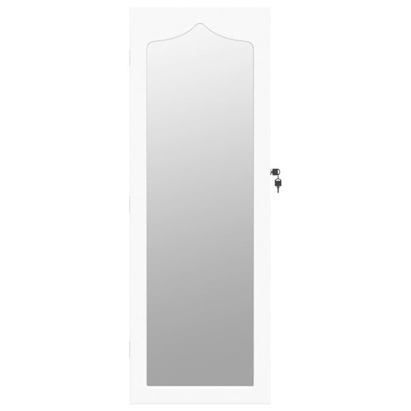 vidaXL Armoire à bijoux avec miroir murale blanc 37,5x10x106 cm