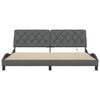 vidaXL Cadre de lit avec LED sans matelas gris fonc&eacute; 200x200 cm tissu
