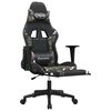 vidaXL Chaise de jeu avec repose-pied Noir et camouflage Similicuir