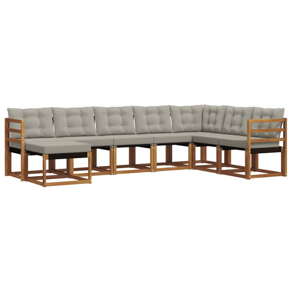 vidaXL Ensemble de canap&eacute;s d'ext&eacute;rieur 8 pcs Gris Naturel et Clair