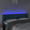vidaXL T&ecirc;te de lit &agrave; LED Bleu fonc&eacute; 147x16x78/88 cm Velours