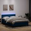 vidaXL Sommier &agrave; lattes de lit et matelas et LED Bleu fonc&eacute; 160x220cm Velours