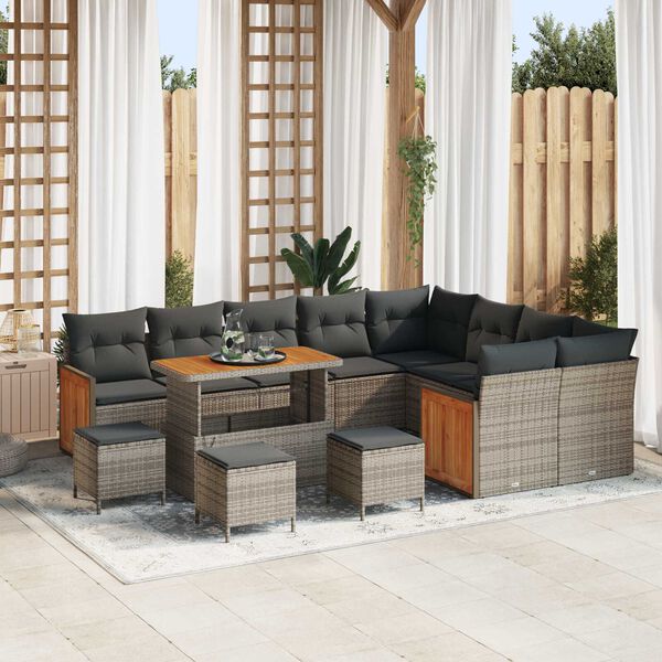 vidaXL Ensemble de canapé de jardin 13 pcs Gris 110 x 55 x 71 cm