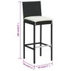 vidaXL Tabourets de bar avec coussins lot de 6 noir résine tressée