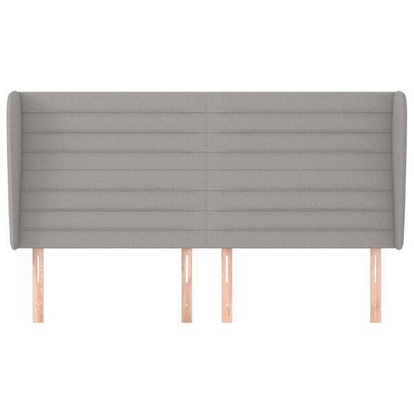 vidaXL T&ecirc;te de lit avec oreilles Gris clair 163x23x118/128 cm Tissu