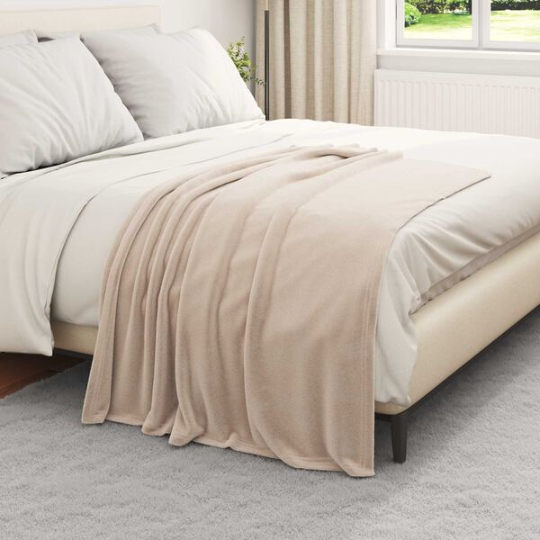 vidaXL Jet&eacute; Beige 130 x 150 cm Toison