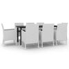 vidaXL Ensemble &agrave; manger de jardin coussins 9 pcs R&eacute;sine tress&eacute;e Verre