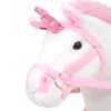 vidaXL Jouet en peluche Licorne Blanc et rose XXL