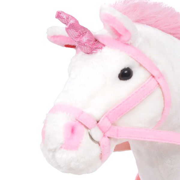 vidaXL Jouet en peluche Licorne Blanc et rose XXL
