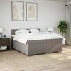 vidaXL Sommier &agrave; lattes de lit avec matelas Taupe 200x200 cm Tissu