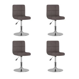 vidaXL Chaises pivotantes &agrave; manger lot de 4 taupe tissu