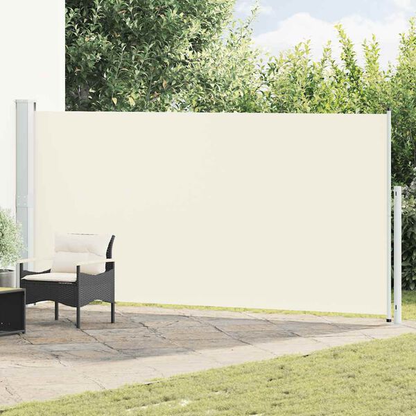 vidaXL Auvent lat&eacute;ral r&eacute;tractable de patio 180x500 cm Cr&egrave;me