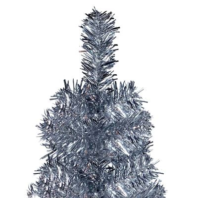 vidaXL Arbre de Noël mince pré-éclairé argenté 180 cm