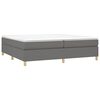 vidaXL Sommier &agrave; lattes de lit avec matelas Gris fonc&eacute; 200x200cm Tissu