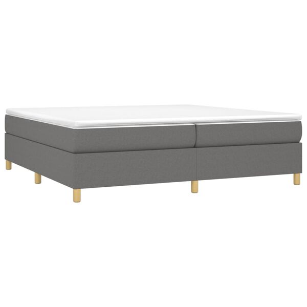 vidaXL Sommier &agrave; lattes de lit avec matelas Gris fonc&eacute; 200x200cm Tissu