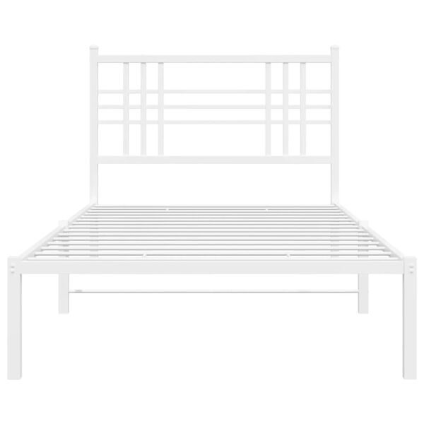 vidaXL Cadre de lit métal sans matelas et tête de lit blanc 100x190 cm