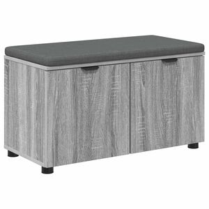 vidaXL Banc d'entr&eacute;e avec coussin Gris Sonoma 80 x 38 x 46 cm