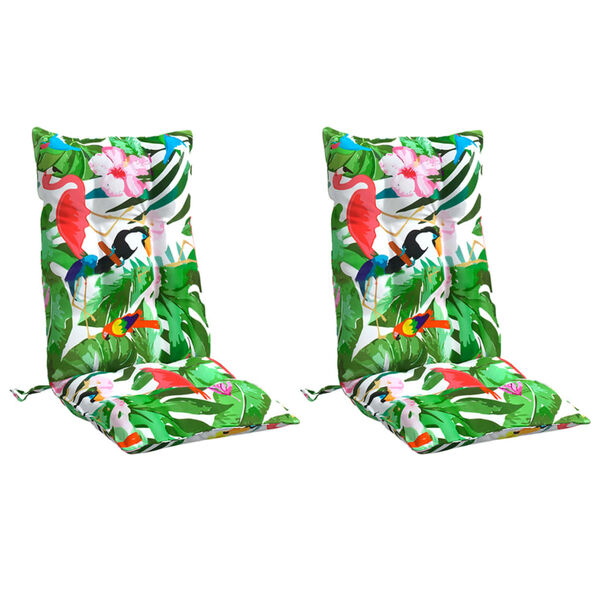 vidaXL Coussins de chaise à dossier haut lot de 2 multicolore