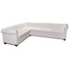 vidaXL Canap&eacute; d'angle Chesterfield 6 places Cuir artificiel Blanc