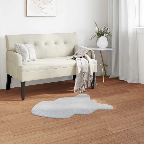 vidaXL Tapis en Fourrure Synthétique de Lapin Olite Gris 50 x 80 cm