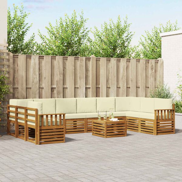 vidaXL Ensembles de canap&eacute;s avec coussin 11 pcs Naturel et Cr&egrave;me