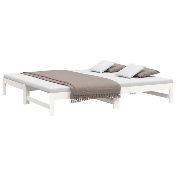 vidaXL Lit coulissant sans matelas blanc 2x(90x200) cm
