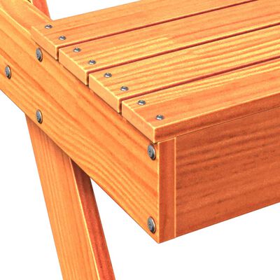 vidaXL Table de pique-nique cire marron 105x134x75 cm bois massif pin
