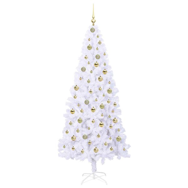 vidaXL Sapin de No&euml;l artificiel avec 300 LED Blanc 210 cm PVC et Acier
