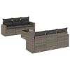 vidaXL Salon de jardin avec coussins 7 pcs gris r&eacute;sine tress&eacute;e