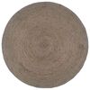 vidaXL Tapis fait &agrave; la main Jute Rond 240 cm Gris