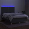 vidaXL Sommier &agrave; lattes de lit et matelas et LED Gris fonc&eacute; 140x200 cm