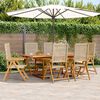 vidaXL Ensemble à manger de jardin 7 pcs beige rotin et bois massif