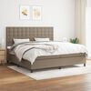 vidaXL Sommier &agrave; lattes de lit avec matelas Taupe 200x200 cm Tissu
