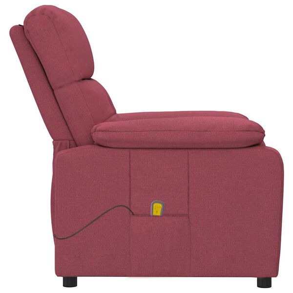 vidaXL Fauteuil de massage Rouge bordeaux Tissu