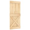 vidaXL Porte coulissante NARVIK Naturel et noir 90 x 210 cm (213,5 cm)
