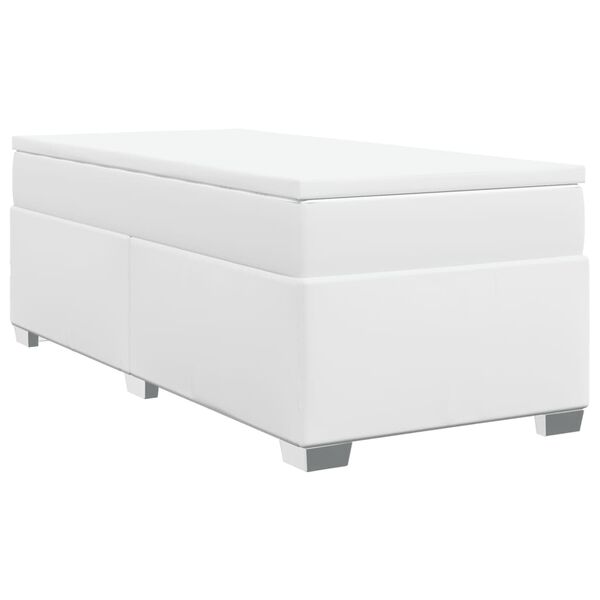 vidaXL Sommier à lattes de lit avec matelas Blanc 90x190 cm Similicuir