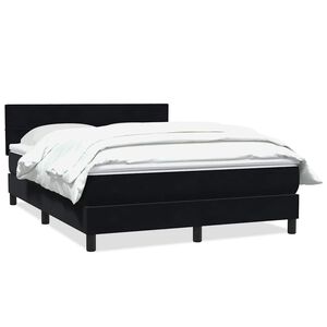 vidaXL Sommier &agrave; lattes de lit avec matelas noir 160x220 cm velours