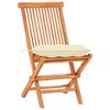 vidaXL Ensemble de bistro 3 pcs avec coussins blanc cr&egrave;me Bois de teck