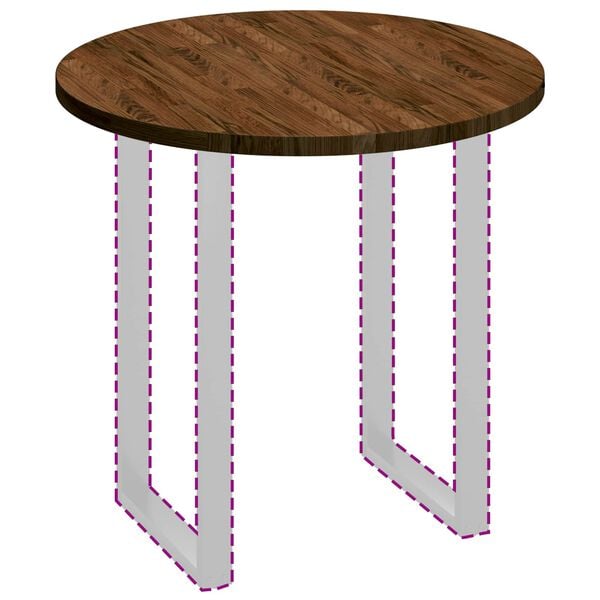 vidaXL Plateau de table Marron fonc&eacute; &Oslash; 80 x 2,5 cm