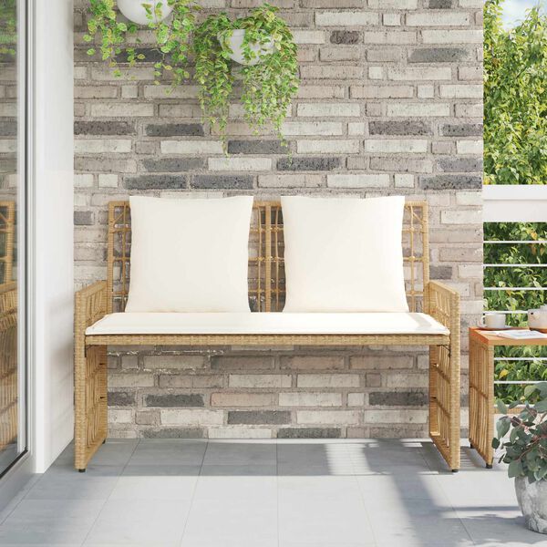 vidaXL Banc ext&eacute;rieur Uni Naturel et Cr&egrave;me 116 x 55 x 82 cm