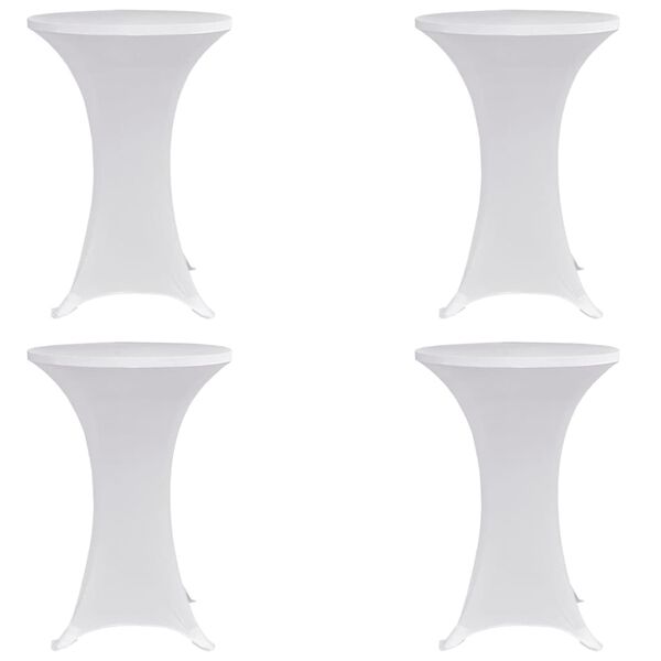vidaXL Housses &eacute;lastiques de table &Oslash; 80 cm Blanc 4 pcs