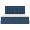 VidaXL Cadre de lit ottoman avec matelas bleu 160x200 cm tissu