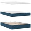 vidaXL Cadre de lit ottoman avec matelas bleu fonc&eacute; 140x190 cm velours